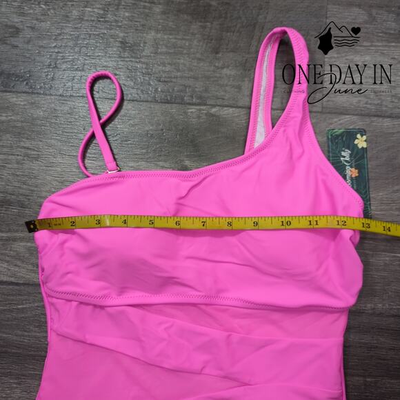 Blooming Jelly One Shoulder Mesh Cut Out One Piece Swimsuit Size S - Picture 3 of 5